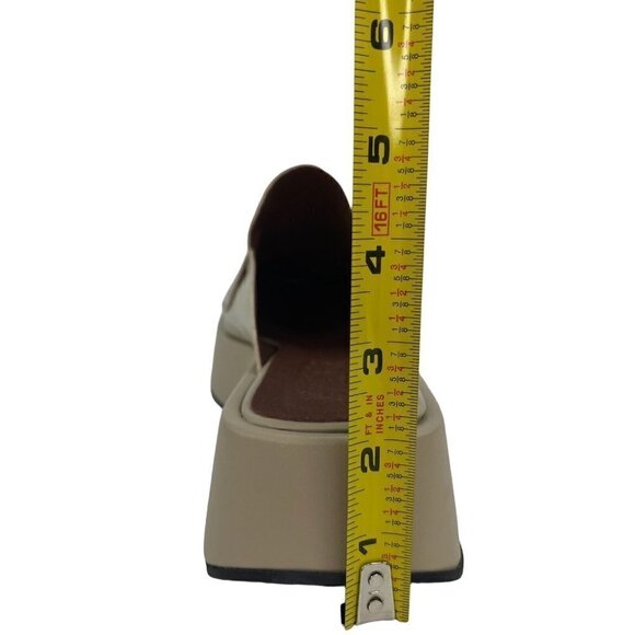 SVEGAN Women Vegan Leather Backless Mule Platform Loafer Size 38 US 7-7.5 Beige - Picture 16 of 16